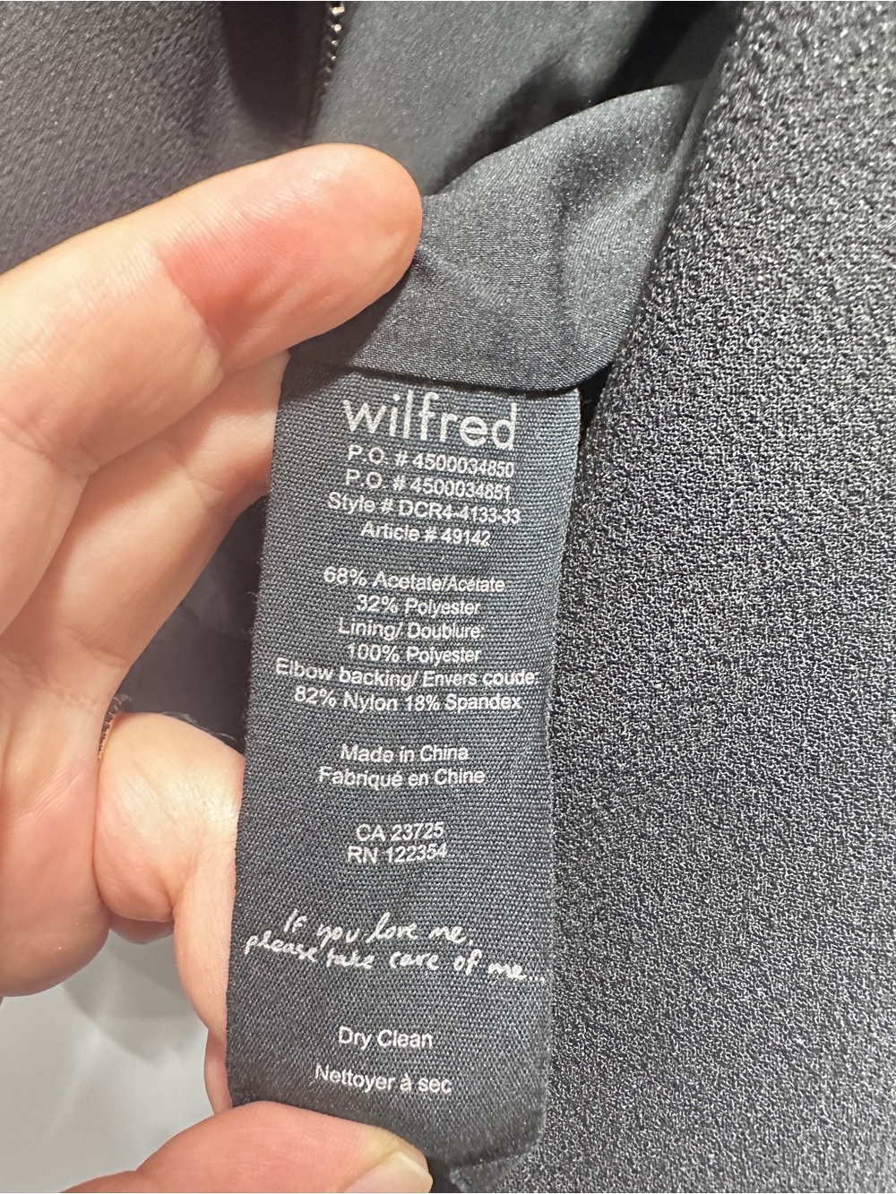 Wilfred Aritzia Black Crepe Moto Biker Jacket Size 2 - Picture 9 of 11